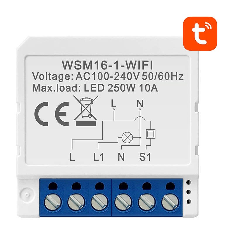 Išmanusis jungiklio modulis WiFi Avatto WSM16-W1 TUYA