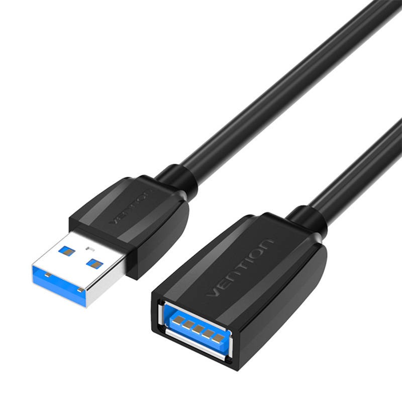 Prailginimo kabelis USB 3.0, vyriškas USB į moterišką USB, "Vention", 3 m (juodas)