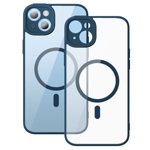 "Baseus Frame" permatomas magnetinis dėklas ir grūdinto stiklo rinkinys "iPhone 14 Plus" (mėlynas)