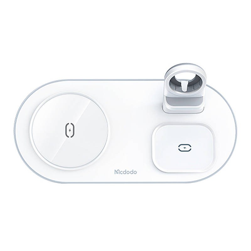 Belaidis įkroviklis Mcdodo CH-7062 3 in 1 15W (mobilusis telefonas/TWS/Apple laikrodis) (baltas)