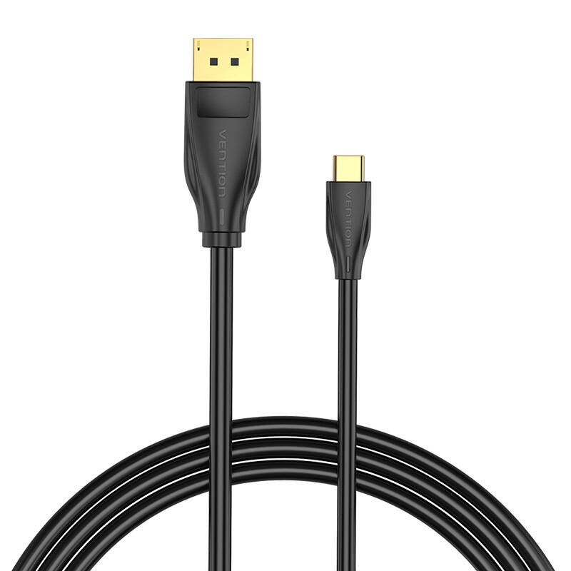 USB-C ir DisplayPort 8K HD kabelis 2 m Vention CGYBH (juodas)