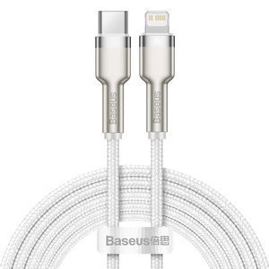 USB-C laidas "Lightning Baseus Cafule", PD, 20 W, 2 m (baltas)