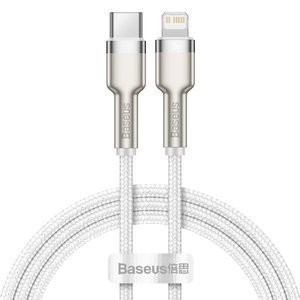 USB-C laidas "Lightning Baseus Cafule", PD, 20 W, 1 m (baltas)