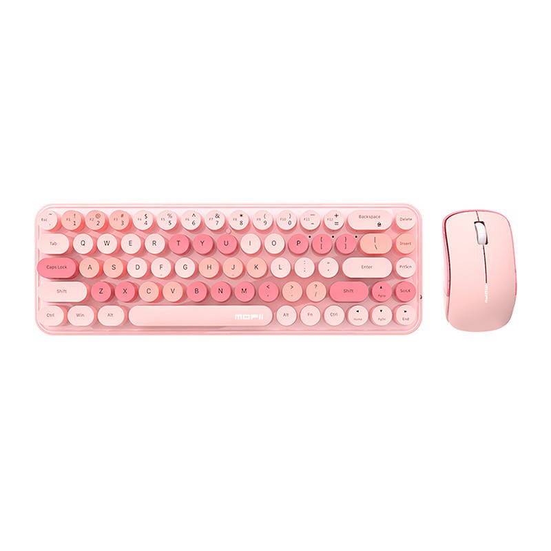 Belaidės klaviatūros ir pelės rinkinys "MOFII Bean 2.4G" (rožinis)