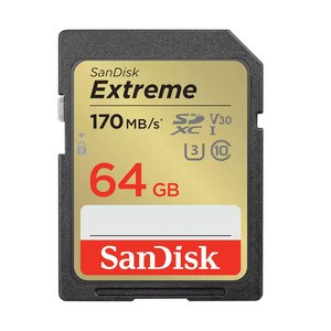 SANDISK EXTREME SDXC 64GB 170/80 MB/s UHS-I U3 atminties kortelė (SDSDXV2-064G-GNCIN)