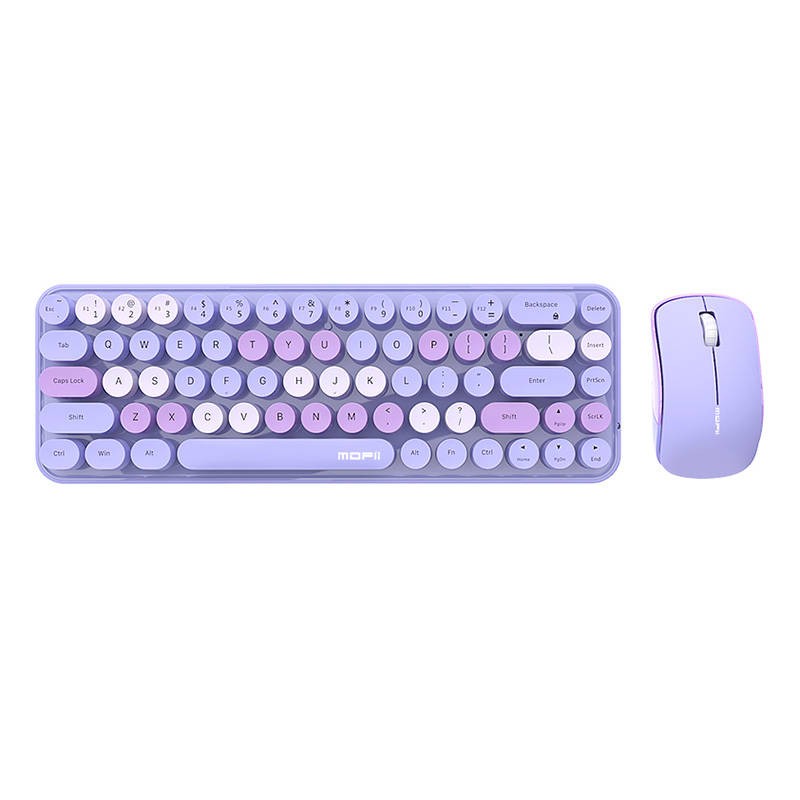 Belaidės klaviatūros ir pelės rinkinys "MOFII Bean 2.4G" (violetinės spalvos)