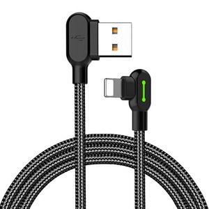 USB ir "Lightning" kabelis, "Mcdodo CA-4673", kampinis, 1,8 m (juodas)