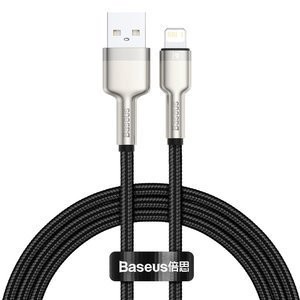 USB laidas "Lightning Baseus Cafule", 2,4 A, 1 m (juodas)