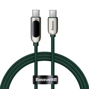 "Baseus" ekrano kabelis USB-C į USB-C 100W 1 m (žalias)