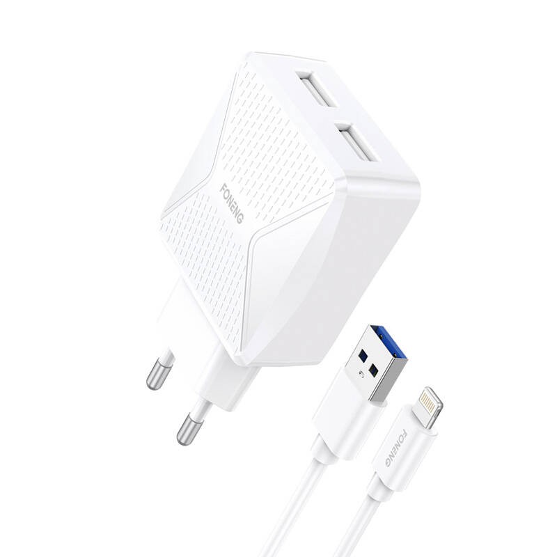 Įkroviklis Foneng EU35 USB-A + Lightning 2,4A