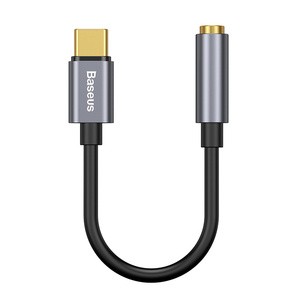 "Baseus L54" garso adapteris USB-C + 3,5 mm mini lizdas (juodas+pilkas)