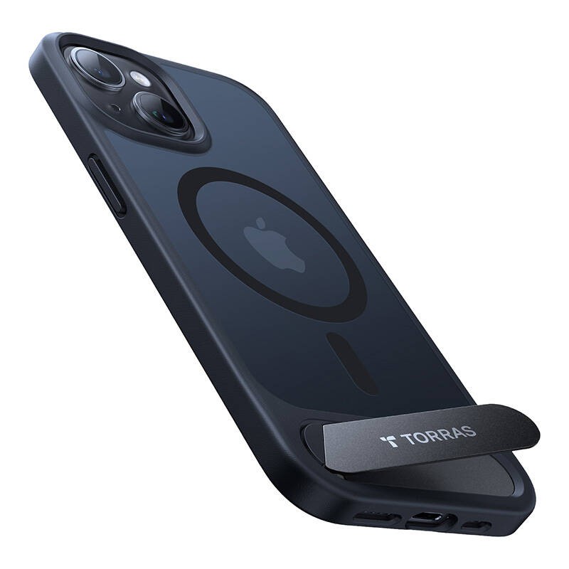 Torras telefono dėklas Pstand, skirtas iPhone 15 (juodas)