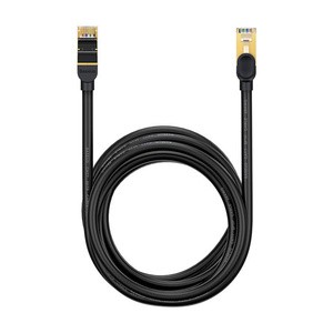 "Baseus" Ethernet RJ45, 10 Gbps, 8 m ilgio tinklo kabelis (juodas)