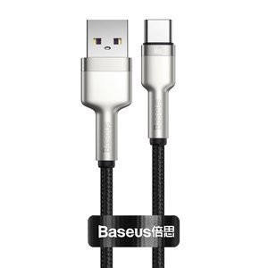 USB kabelis USB-C "Baseus Cafule", 66 W, 0,25 m (juodas)