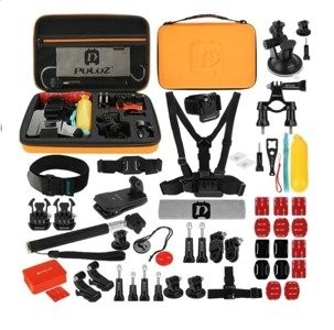 "Puluz 53 in 1" priedų rinkiniai "Ultimate Combo Kits", skirti sportiniams fotoaparatams PKT26