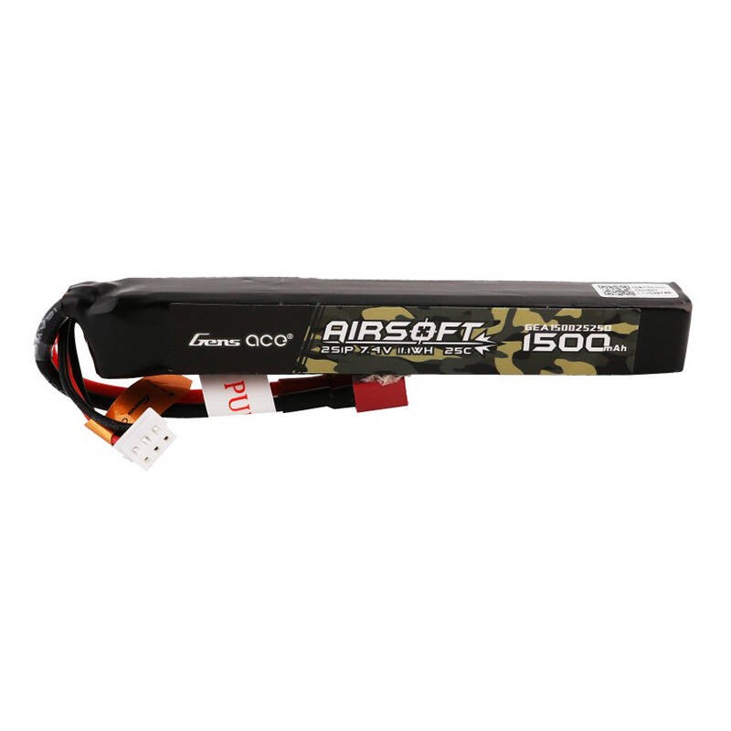 Gens ace 25C 1500mAh 2S1P 7.4V Airsoft Gun Lipo baterija su T kištuku