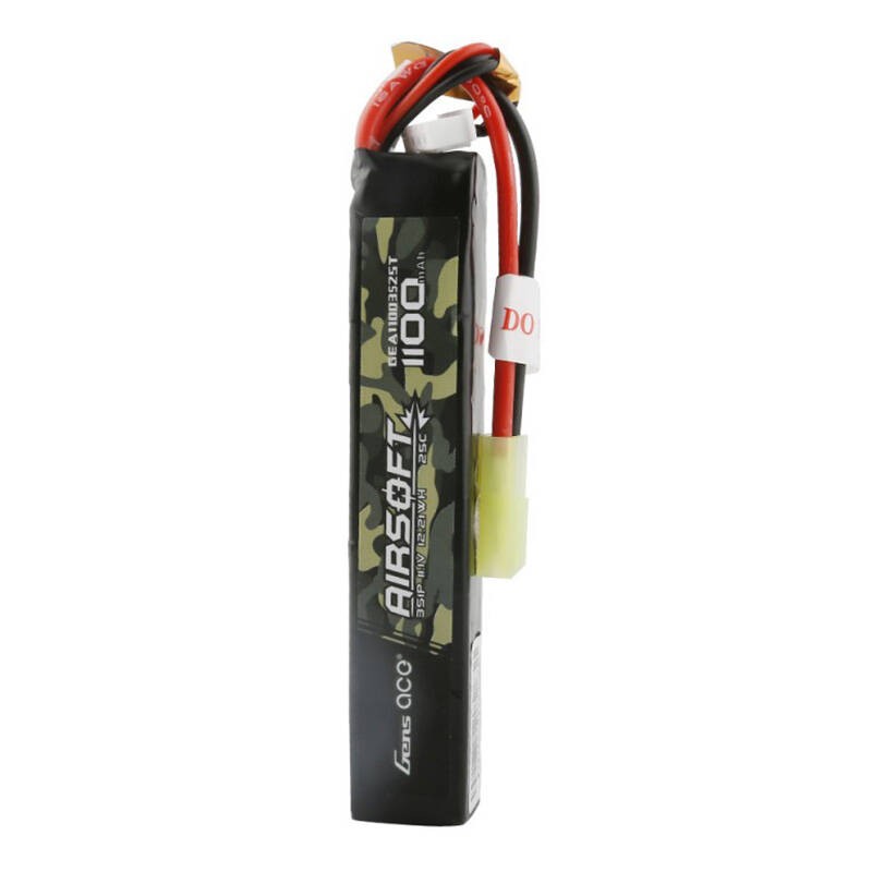 Gens ace 25C 1100mAh 3S1P 11.1V Airsoft Gun Lipo baterija su mini Tamiya kištuku