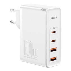 "Baseus GaN2 Pro" greitasis kelioninis įkroviklis 2x USB + 2x USB-C, 100 W, ES (baltas)