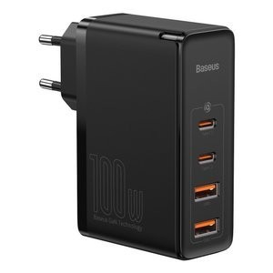 "Baseus GaN2 Pro" greitasis kelioninis įkroviklis, 2x USB + 2x USB-C, 100 W, ES (juodas)