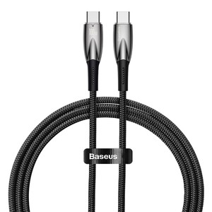 USB-C laidas, skirtas "Baseus Glimmer" serijos USB-C, 100 W, 1 m (juodas)