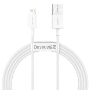 "Baseus Superior Series" USB ir "Lightning" 2,4A 1,5 m kabelis (baltas)