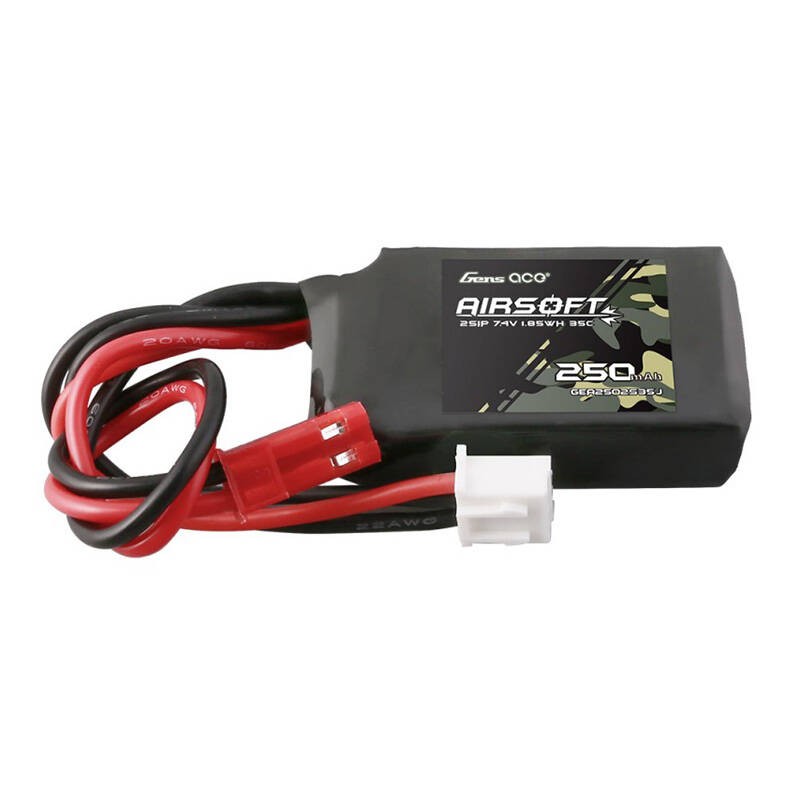 Gens ace 250mAh 7.4V 35C 2S1P Airsoft pistoleto Lipo baterija su JST-SYP kištuku