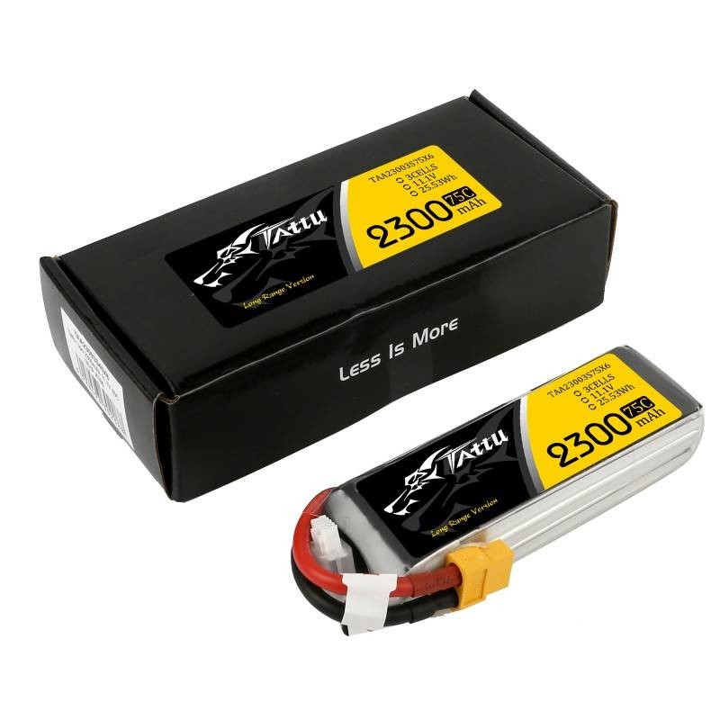 Akumuliatorių paketas TATTU 2300mAh 11.1V 75C 3S1P Lipo su XT60