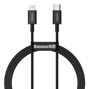 "Baseus Superior" serijos kabelis USB-C ir iP, 20 W, PD, 1 m (juodas)