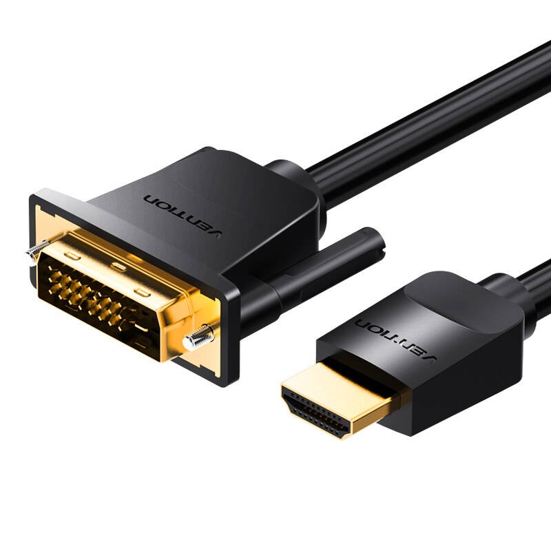 HDMI ir DVI kabelis 2 m Vention ABFBH (juodas)