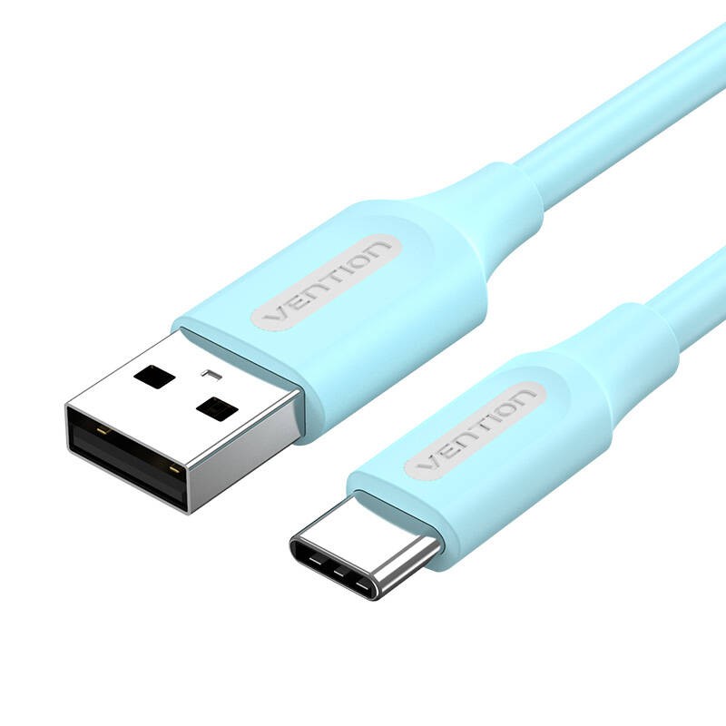 USB 2.0 A į USB-C 3A kabelis Vention COKSF 1 m šviesiai mėlynas