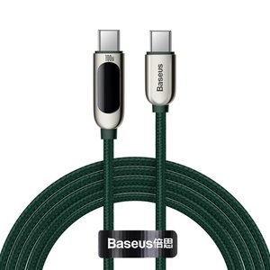 Kabelis USB-C į USB-C "Baseus Display", 100 W, 2 m (žalias)