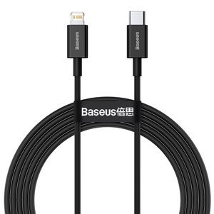 "Baseus Superior" serijos kabelis USB-C ir iP, 20 W, PD, 2 m (juodas)