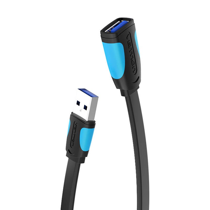 Plokščias USB 3.0 prailgintuvas Vention VAS-A13-B300 3 m juodas