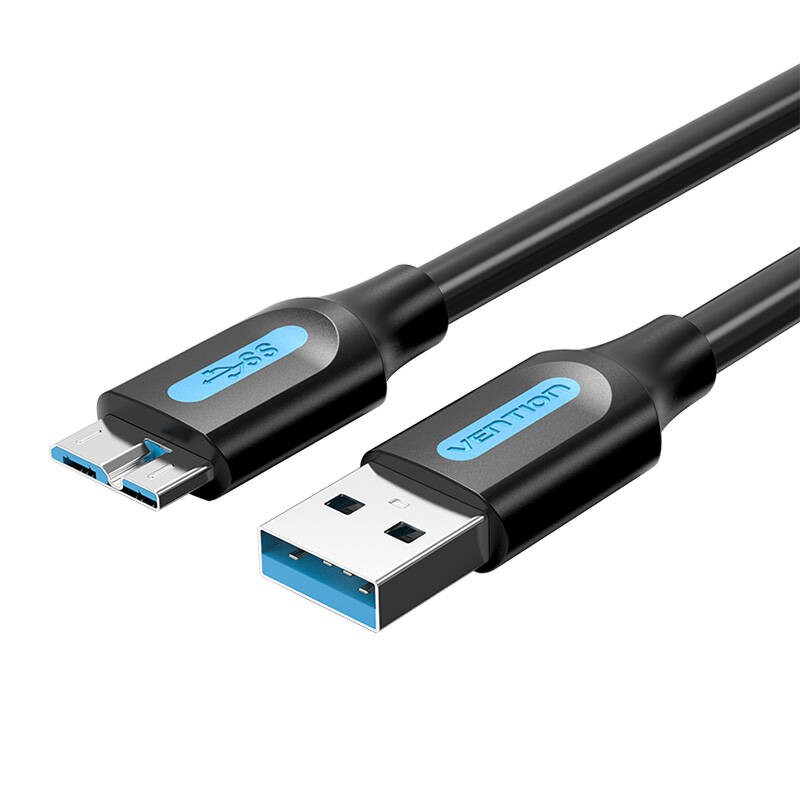 USB 3.0 A vyriškos lyties ir Micro-B vyriškos lyties kabelis Vention COPBF 1 m juodas PVC