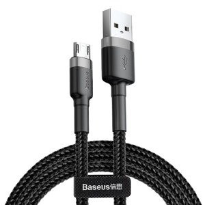 "Baseus Cafule" "Micro USB" laidas 2,4A 1 m (pilkas + juodas)