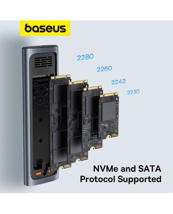 SSD NVME M2 dėklas Dviejų protokolų M.2 iki USB tipo C 3.2 Gen 2 nešiojamas SSD Sata Nvme korpuso išorinis kompiuterio dėklas
