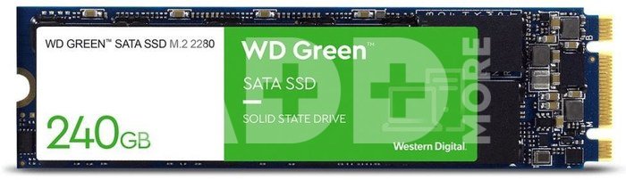 SSD|WESTERN DIGITAL|Green|240GB|SATA 3.0|Read speed 545 MBytes/sec|M.2|MTBF 1000000 hours|WDS240G3G0B