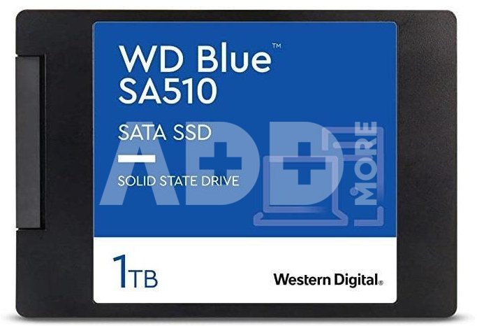 SSD|WESTERN DIGITAL|SA510|1TB|SATA 3.0|Write speed 510 MBytes/sec|Read speed 560 MBytes/sec|2,5"|TBW 400 TB|MTBF 1750000 hours|WDS100T3B0A