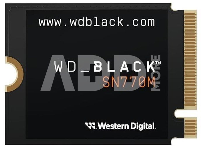 SSD|WESTERN DIGITAL|Black SN770M|500GB|M.2|PCIe Gen4|NVMe|Write speed 4000 MBytes/sec|Read speed 5000 MBytes/sec|2.38mm|TBW 300 TB|WDS500G3X0G