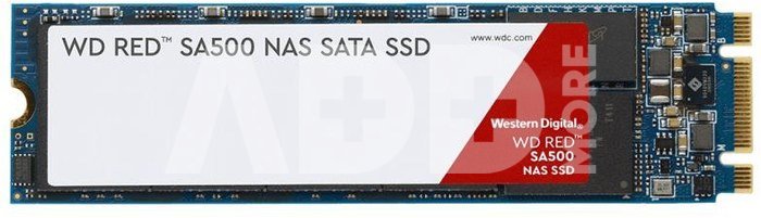 SSD|WESTERN DIGITAL|Red|1TB|M.2|SATA 3.0|Write speed 530 MBytes/sec|Read speed 560 MBytes/sec|2.38mm|TBW 600 TB|MTBF 2000000 hours|WDS100T1R0B