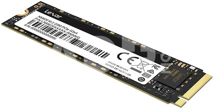 Lexar SSD NM620 512 GB, SSD form factor M.2 2280, SSD interface PCIe Gen3x4, Write speed 2400 MB/s, Read speed 3300 MB/s