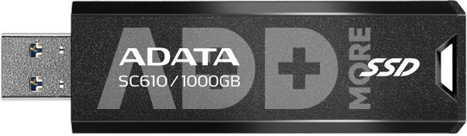 External SSD|ADATA|SC610|1TB|USB 3.2|Write speed 500 MBytes/sec|Read speed 550 MBytes/sec|SC610-1000G-CBK/RD