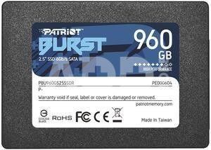 SSD|PATRIOT|Burst Elite|960GB|SATA 3.0|3D NAND|Write speed 320 MBytes/sec|Read speed 450 MBytes/sec|2,5"|TBW 400 TB|PBE960GS25SSDR
