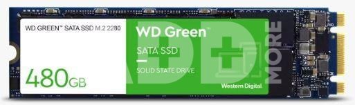 SSD|WESTERN DIGITAL|Green|480GB|M.2|SATA 3.0|Read speed 545 MBytes/sec|1.5mm|MTBF 1000000 hours|WDS480G3G0B