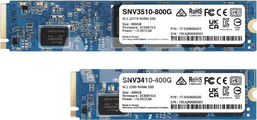 Synology SSD SNV3410-400G	 400 GB, SSD form factor M.2 2280	, SSD interface M.2 NVME, Write speed 750 MB/s, Read speed 3000 MB/s