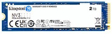 Kingston SSD | NV3 | 2000 GB | SSD form factor M.2 2280 | Solid-state drive interface PCIe NVMe Gen 4.0 (x4) | Read speed 6000 MB/s | Write speed 5000 MB/s