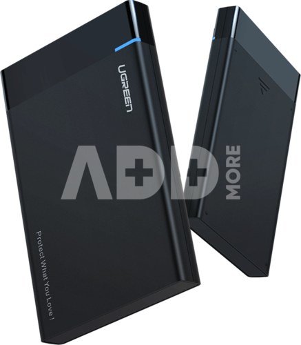 2.5" External HDD/SSD enclosure UGREEN US221, SATA 3.0, USB-C, 50cm (black)