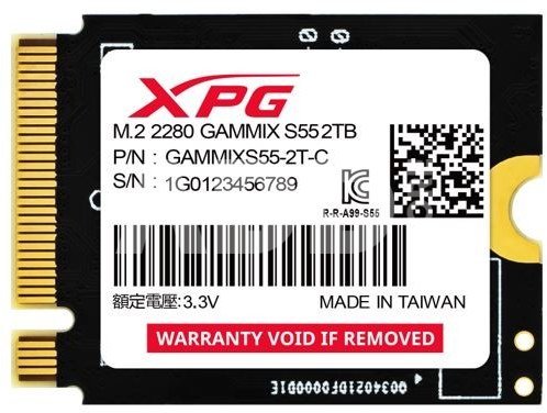 Adata SSD Disk XPG GAMMIX S55 2TB PCIe 4x4 5/3.2GB/s M2230