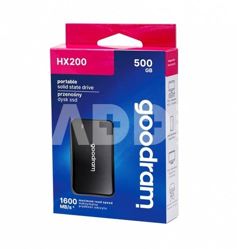 GOODRAM SSD drive HX200 500GB USB-C+A 1500/900MB/s black