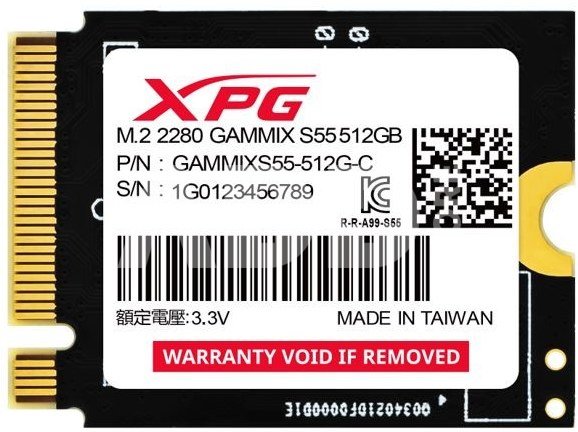 Adata XPG GAMMIX S55 SSD 512GB PCIe 4x4 5/3.8MB/s M2230